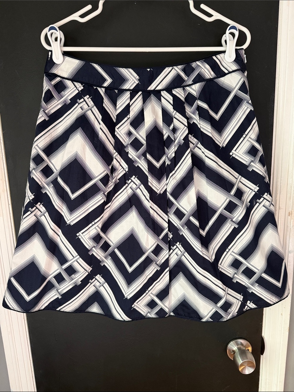 Talbots Geometric Print Retro Lined Cotton Skirt Size: 10